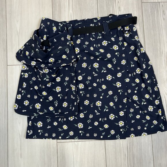 Duluth Womens Small Heirloom Gardening Skort With Belt Bag Hiking Navy Floral - Picture 2 of 13